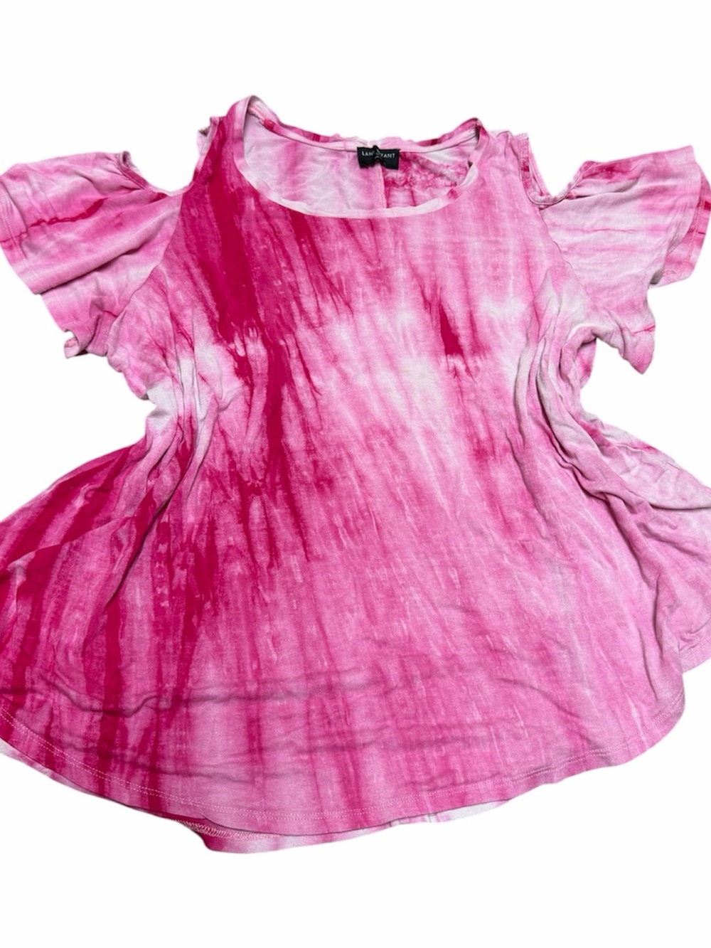 Lane Bryant Pink Tie-Dye Cold-Shoulder Tee